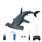 2.4GHz Remote Control Shark RC Boat with Diving Action Water Spray Function Swimming Marine Realistic Electric Fish for Beach and Summer Pool Outdoor Water Hobbyists- Grey / 1 Battery