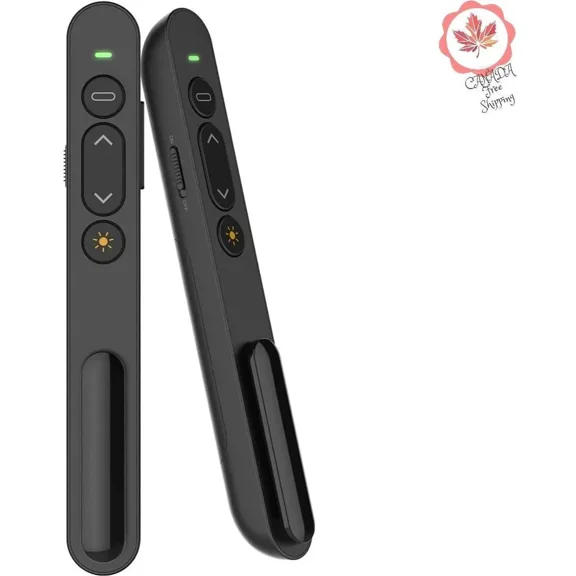 2.4GHz USB Wireless Presenter Remote Presentation Clicker,Volume Control PowerPoint Clicker with Red Pointer Long Range PPT Slide Advancer for Mac Laptop PC Computer