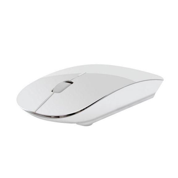 2.4GHz Ultra-thin Bluetooth Wireless Silent Mouse Bluetooth 3.0 for Laptop Desktop Android4.0 MacBook OS10.0 or Above (NOT for iPhone or iPad) No Need USB Receiver(White)