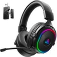 thumbnail image 1 of 2.4GHz Wireless Gaming Headset for PS5,PC,PS4,Switch,Mobile,Mac, Bluetooth Gaming Headphones with Microphone, RGB, 30ms Latency, 50H Battery, USB & Type-C Ultra, PC Wired Gaming Headset for, 1 of 4