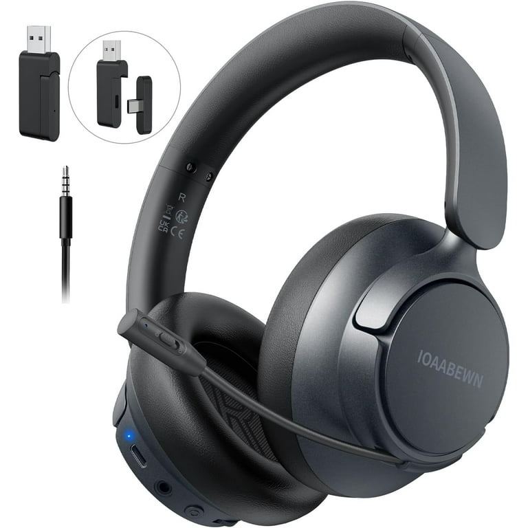 2.4GHz Wireless Gaming Headset with 2 in 1 Type C USB Transmitter ENC Microphone Bluetooth Gaming Headphones 55H