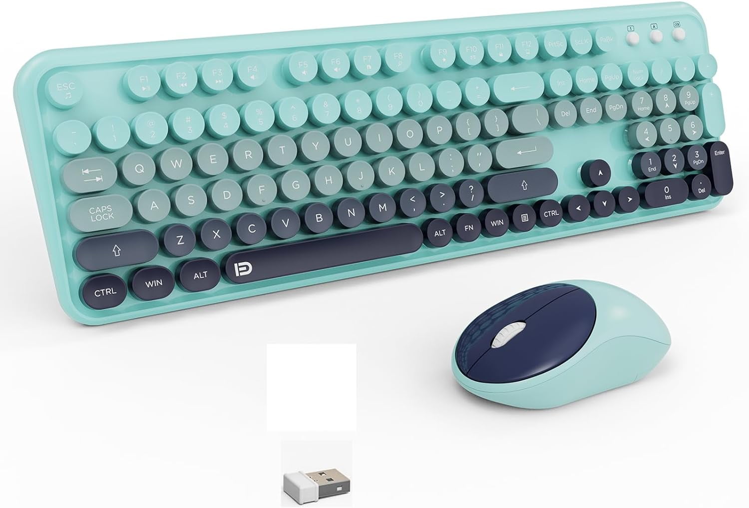 2.4GHz Wireless Keyboard and Mouse Set with Switch Button - Full-Size Keyboard - Compatible for Windows/Laptop/PC