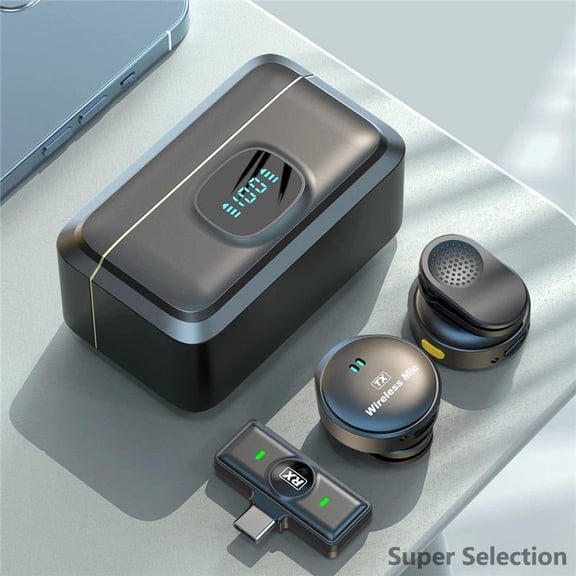 2.4GHz Wireless Lavalier Microphone With Charging Case, Noise Cancelling Magnetic Clip-on Mic For IPhone Android Smartphone, YouTube Video Recording Live Stream