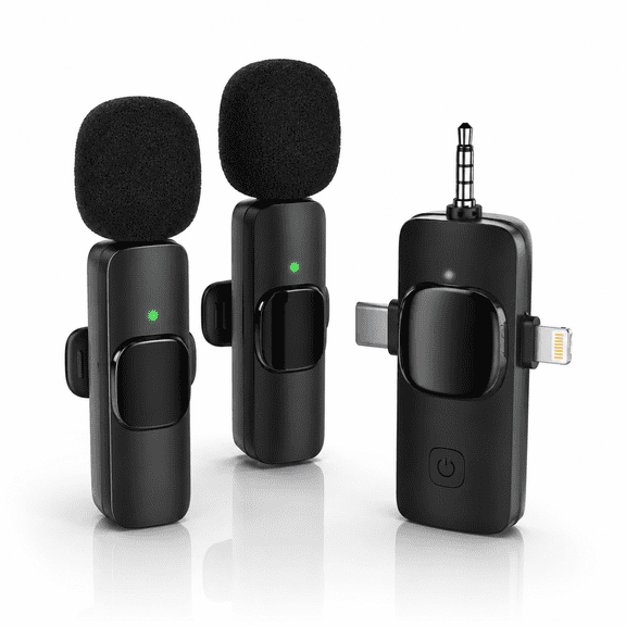 2.4GHz Wireless Lavalier Microphone,Portable Mini Mic with High-Quality Materials & Smart Chip for Audio/Video Recording