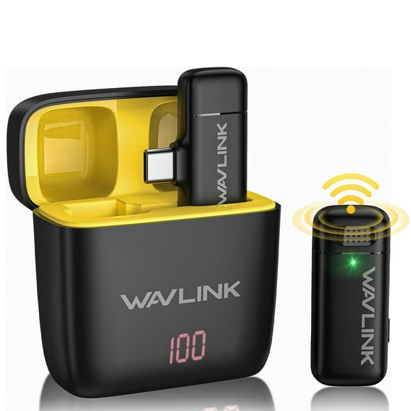 2.4GHz Wireless Mic, Mini Microphone for Phone, Lavalier Mic with Battery Case for Video Recording