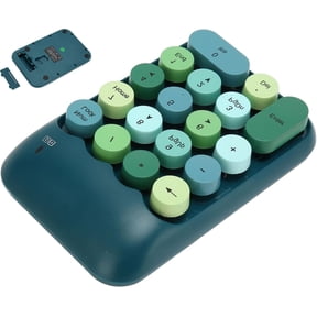 2.4GHz Wireless Numeric Keypad, 18 Keys Portable Number Pad Mini Numeric Keyboard External Numeric Keypad with USB Receiver Retro Round Keycaps for Laptop PC Desktop OS (Dark Green Color)