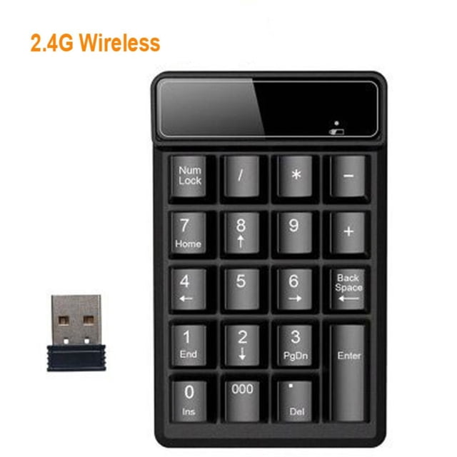 2.4GHz Wireless Wired Keyboard Bluetooth Mini USB Numeric Keypad 19 ...