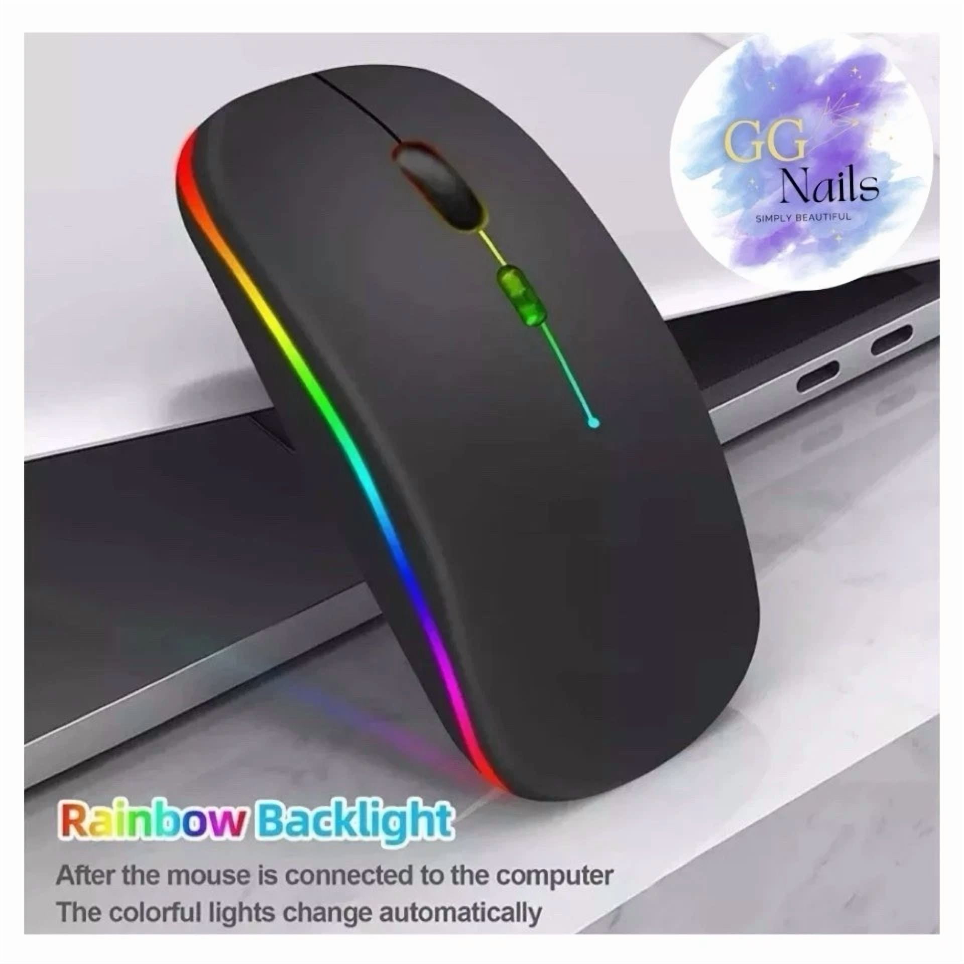 2.4Ghz Bluetooth Wireless Optical Mouse Usb Rechargeable Rgb Office Pc ???????