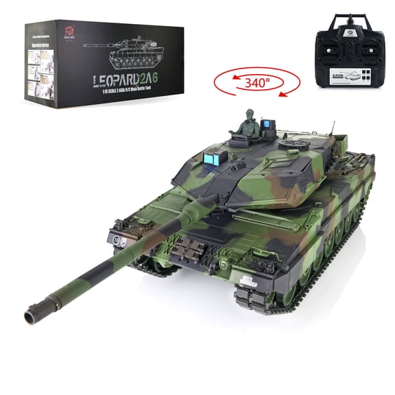 2.4Ghz Henglong 1/16 Scale 7.0 Plastic Ver Leopard2A6 RTR RC Tank Model 3889