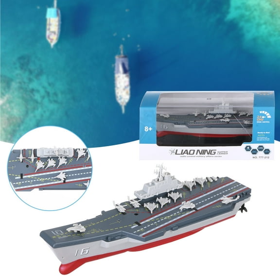2.4Ghz Rc Radio Remote Control Navy Aircraft Carrier Warship Boat Toy With Twin Propellers