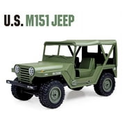 2.4Ghz Remote Control 1/14 Scale U.S M151 Jeep Military Vehicle 4WD Crawler Car RTR Army Green