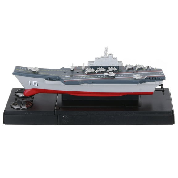 2.4Ghz Remote Control Navy Aircraft Carrier Ship Boat Toy Twin Propeller Water Floating Rc Warship Model With Led Lights - 8.66 Inch