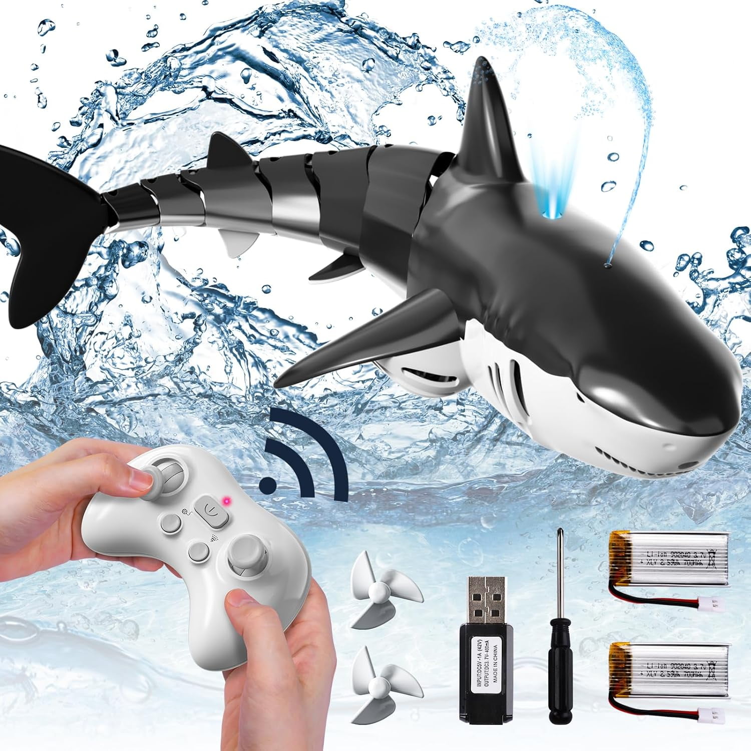 2.4Ghz Remote Control Shark Toys for Boys Kids, 1:18 Scale High ...