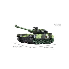 2.4Ghz Remote Control Tank Military Model with Lights Sounds 360 Rotating Turret All Terrain Track Vehicle for 5-8 Years Battle Game Gift