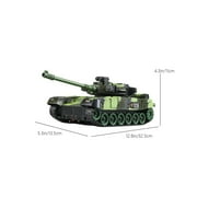 2.4Ghz Remote Control Tank Military Model with Lights Sounds 360 Rotating Turret All Terrain Track Vehicle for 5-8 Years Battle Game Gift