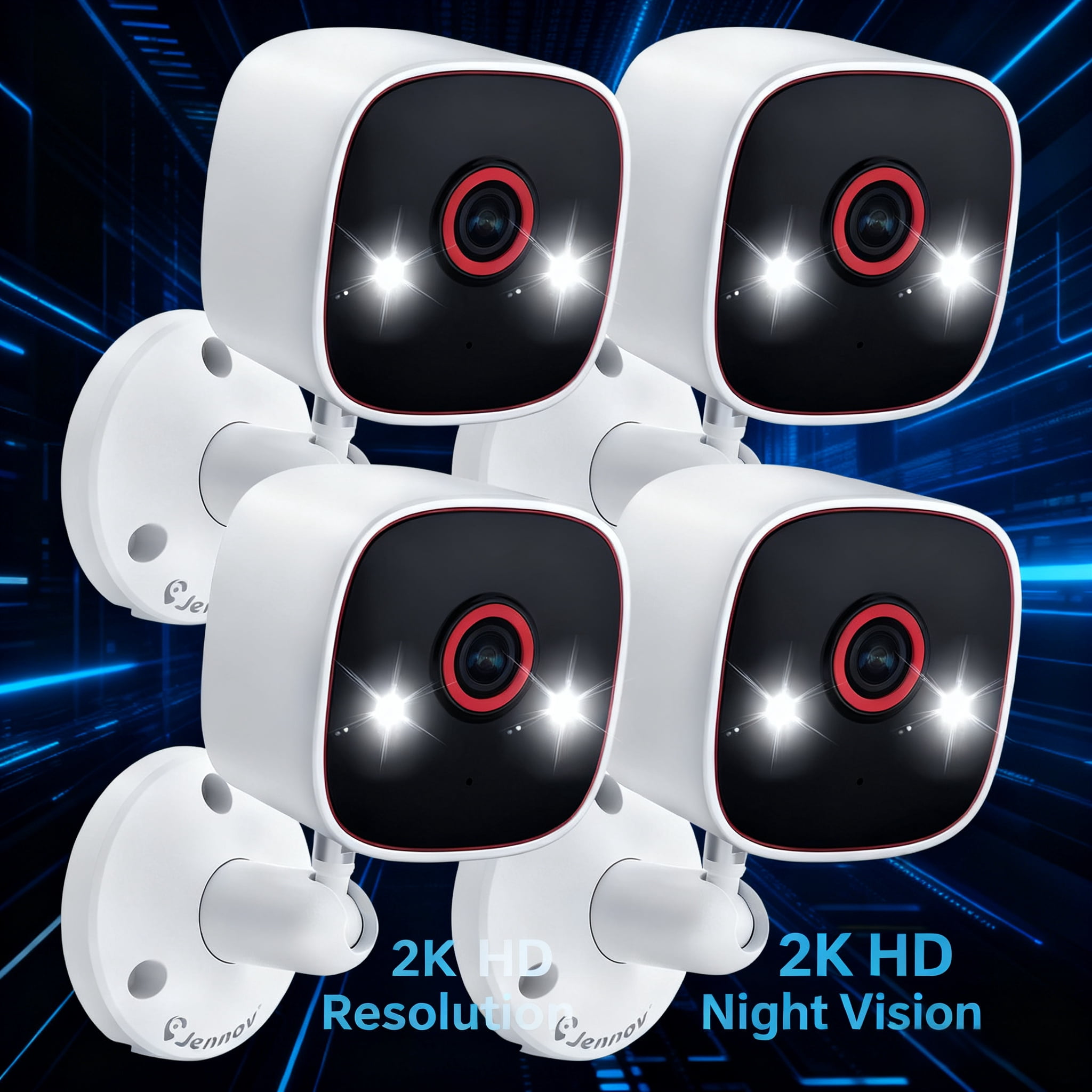 2.4Ghz Security Camera, 2K HD WiFi Indoor/Outdoor, Color Night Vision, AI Human/Pet Detection, 2-Way Audio, Baby Dog Cat Monitor, Wall Mountable