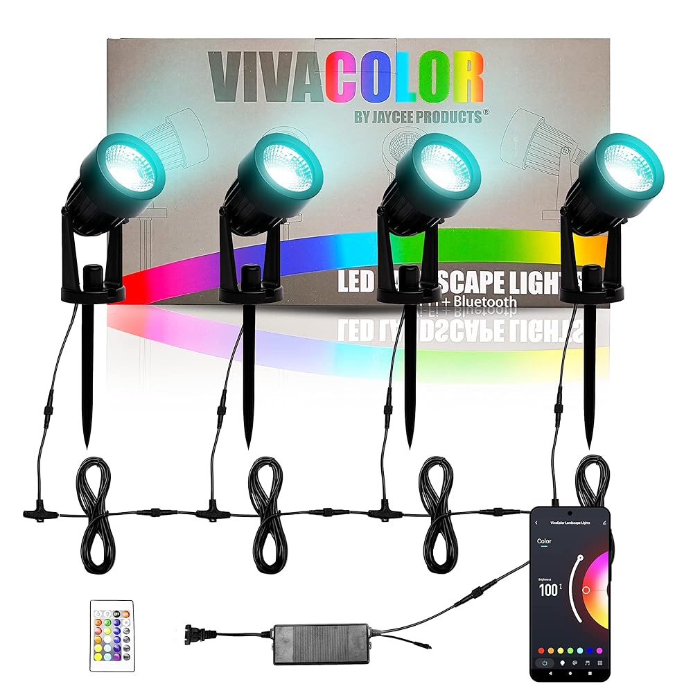 2.4Ghz Wifi + Bluetooth RGB Landscape Lights, Waterproof, 24V 48W, Low