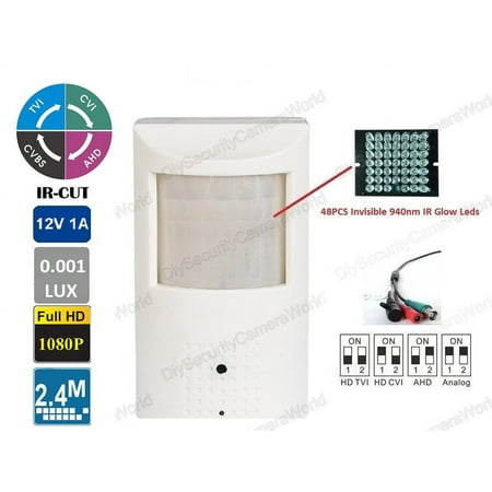 2.4MP HD TVI/CVI/AHD/CVBS 1080P 3.7mm Lens Small PIR Covert Hidden Camera DC12V