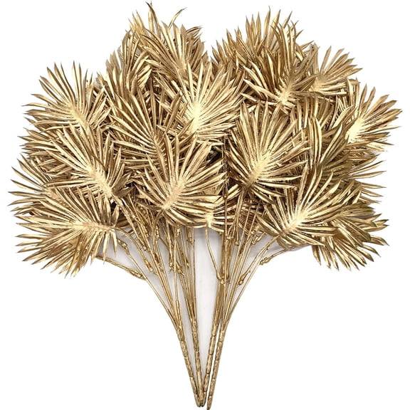2/4PCS Artificial Golden Leaves Plants for Christmas Decoration, Fake Berry Plant Faux Shrubs Grass Leaf Indoor Outdoor DIY Planter Vase Filler Home Garden Wedding Xmas Decor