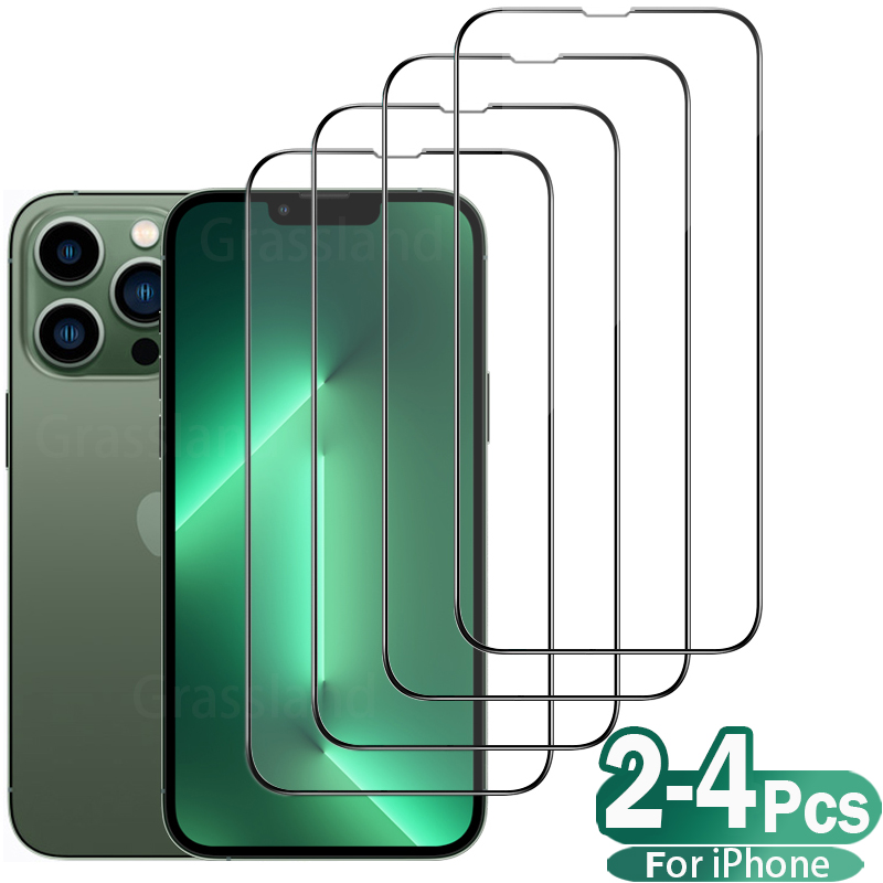 24PCS Full Cover Protective Glass for iPhone 11 12 13 Pro XR X XS Max