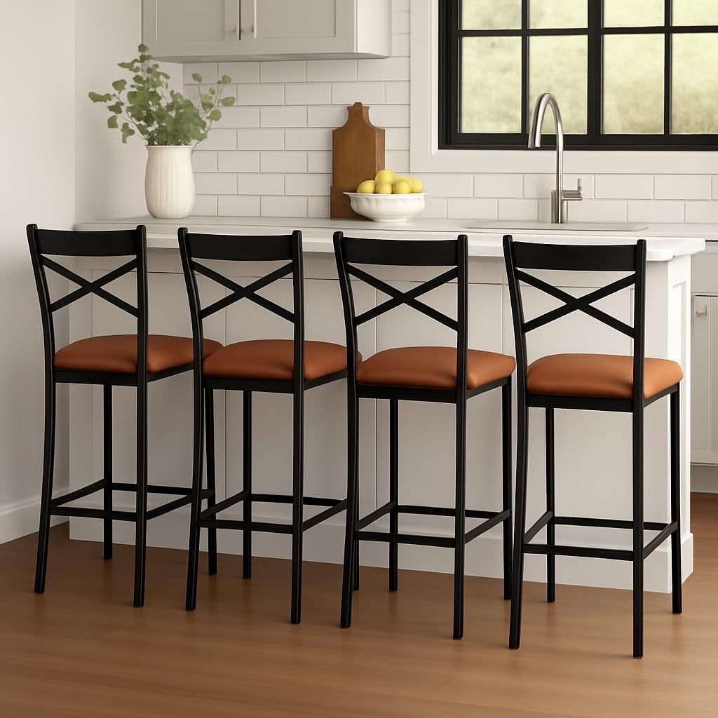Puri Dining Side Chair Set of 2 | X Shaped Backrest | Reclaimed Black