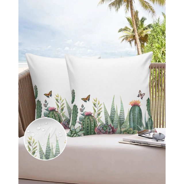 2/4PCS Outdoor Garden Chair Waterproof Cushion Cover Abstract Art Leaf