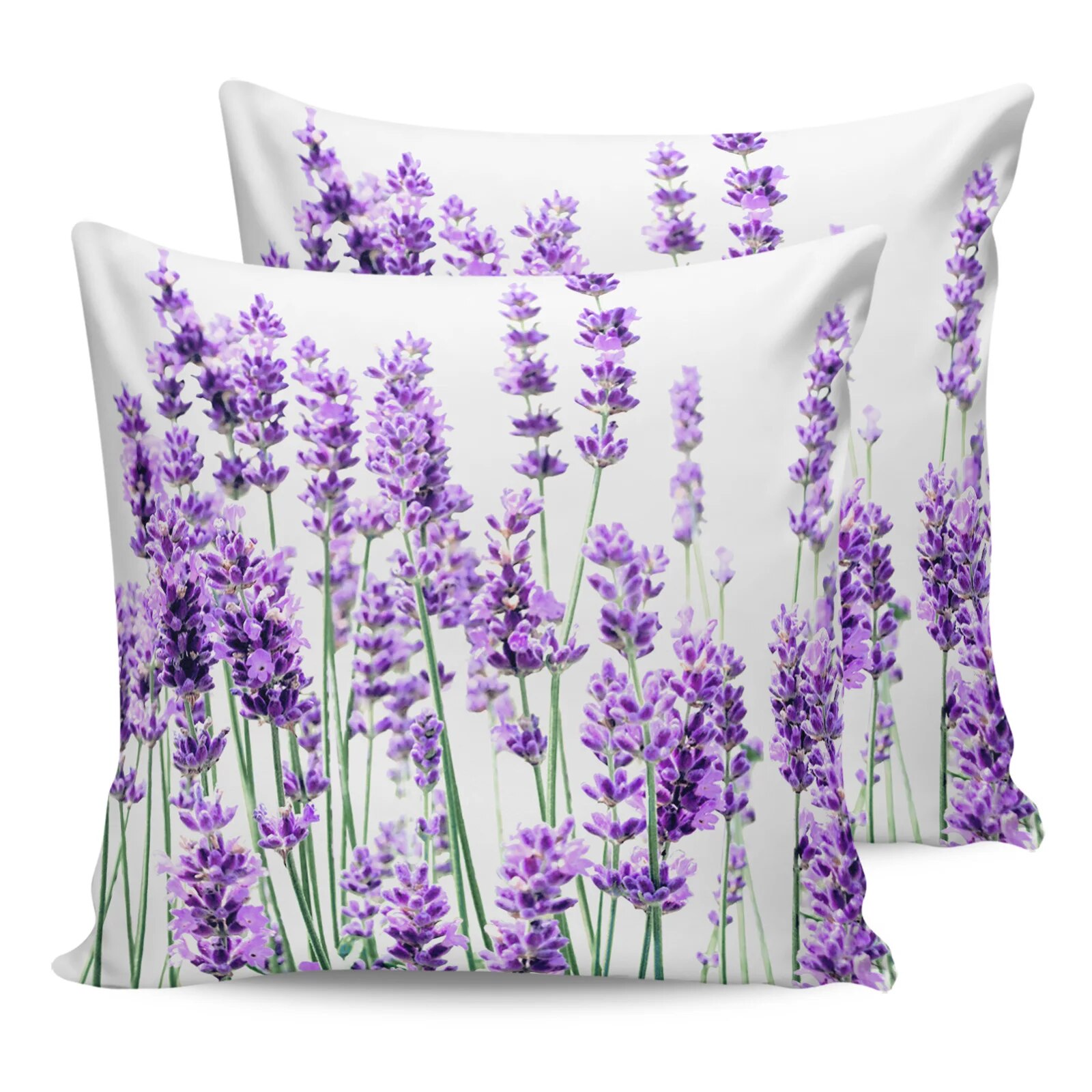 2/4PCS Outdoor Waterproof Pillowcase Farm Purple Fresh Flower Lavender Bicycle Sofa Cushions