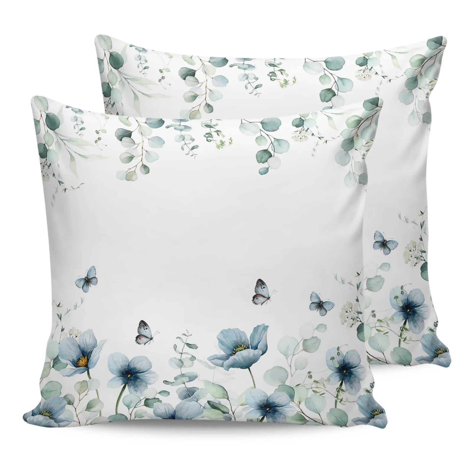 2/4PCS Outdoor Waterproof Pillowcase Flower Cherry Blossom Sun River Retro Sofa Cushions Case