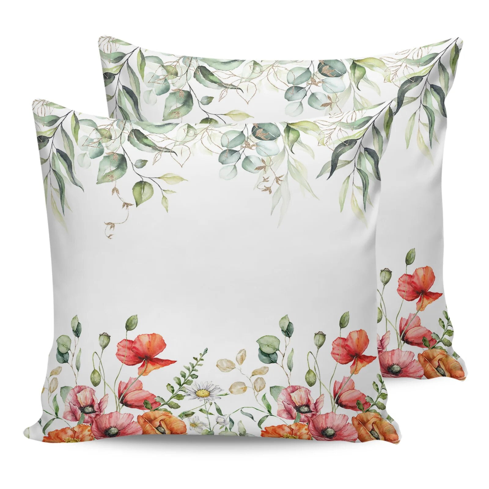 2/4PCS Outdoor Waterproof Pillowcase Green Tropical Jungle Plant Palm