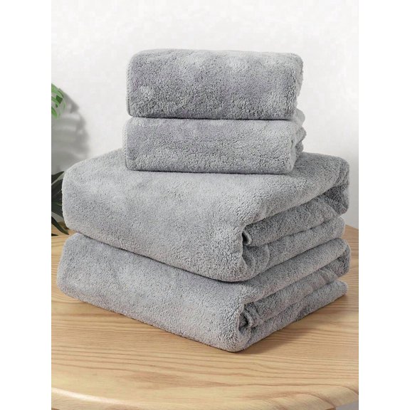 2/4PCS Soft Coral Fleece Towel Set - Absorbent Quick-Dry Non-Shedding (34"x75" to 90"x170" Sizes, Home/Beach Use | Autumn/Back to School Bathroom Decor Gift)