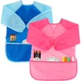 thumbnail image 1 of 2/4Pack Kids Painting Apron, Waterproof Art Smocks For Child 3-8 Years, Kids Smocks for Painting Aprons with Long Sleeve, 1 of 7