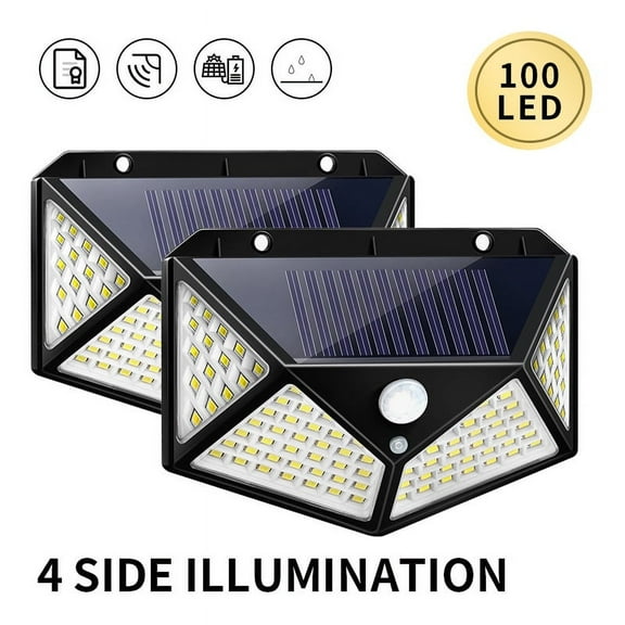 2/4Pcs 100 LED Solar Wall Lights Outdoor Solar Lamp PIR Motion Sensor Solar Powered Sunlight Street Light for Garden Light