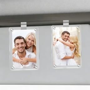 2 Pack Car Visor Photo Frames, Acrylic Magnetic Picture Holders for Sun Visor, Personalized Car Accessories for Family Photos