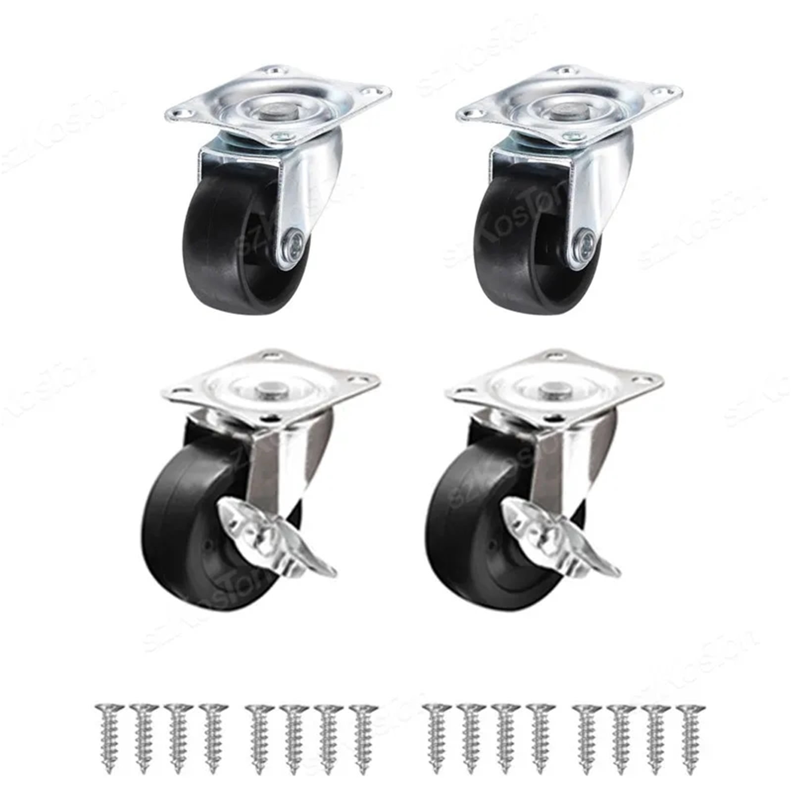 2/4Pcs Heavy Duty Swivel Castor Silent Trolley Wheels Furniture ...