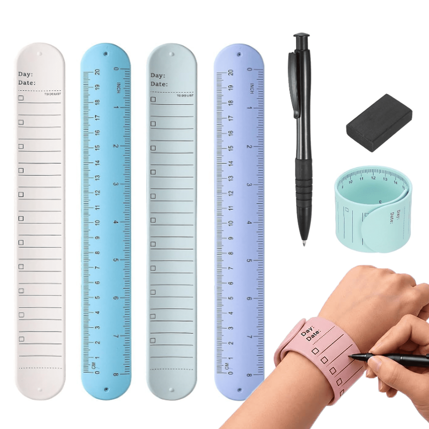 2/4Pcs Slap Bracelet To Do List, Slap Bracelet Notepad, Erasable ...