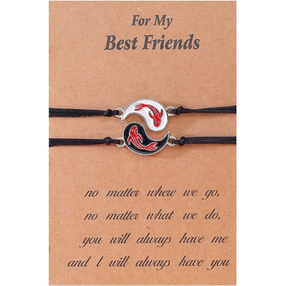 2-4Pcs Yin Yang Tai Chi Beads Infinity Braided String Rope Bracelets Handmade Waterproof Adjustable Cord Strand Bracelet for Men Women Friend Couple Matching Friendship Jewelry Gift