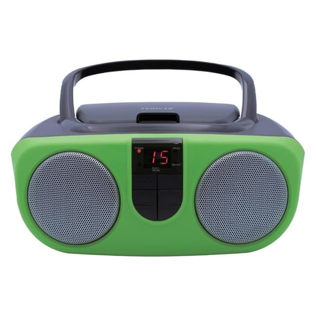 2.4W-RMS Portable CD Boom Box with AM-FM Radio, Green - Walmart.com