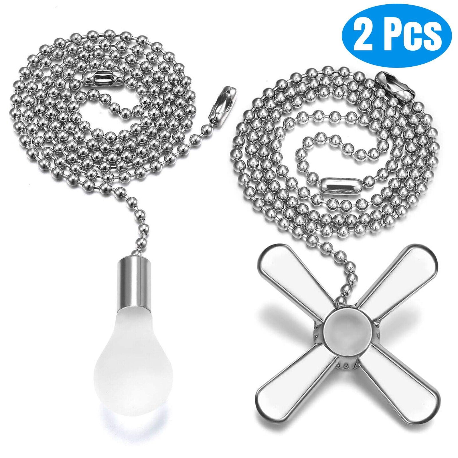 FdcZeyxior Extra Long Ceiling Fan Pull Chain - 10ft Stainless Steel Bead Chain With 20 Connectors