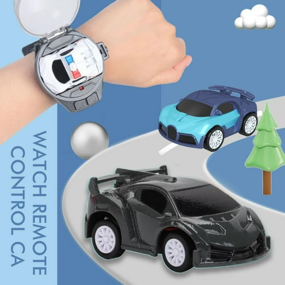 (2.4g Alloy Upgraded Lighting Version) Blue Bugatti Watch Remote Control Car Black Technology Children'S Toy Electric Mini Alloy Racing Car Boy Educational Birthday Gift