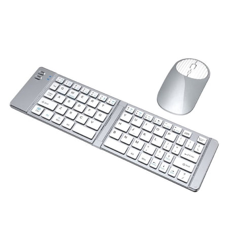 2.4g Wireless Bluetooth Keyboard and Mouse Set TYPE-C Charging Suitable for Mobile Phones and Tablets Folding Keyboard B