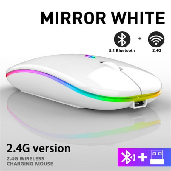 2.4g Wireless Mouse Bluetooth-compatible Rgb Rechargeable Mute Led Backlight Ergonomic Gaming Mouse For Laptops