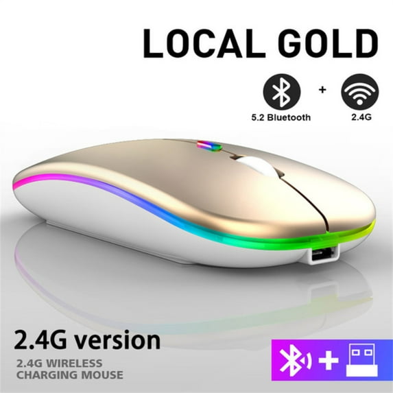 2.4g Wireless Mouse Bluetooth-compatible Rgb Rechargeable Mute Led Backlight Ergonomic Gaming Mouse For Laptops