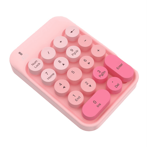 2.4g Wireless Numeric Keypad Cute Mixed Color Financial Special Nine-Key Password Carry It Easily,Pink