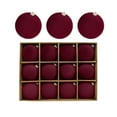 thumbnail image 1 of 2.4inch Burgundy Velvet Christmas Ornaments Balls Flocked Christmas Tree 12PCS Plastic Balls Xmas Hanging Ornaments Christmas Balls for Family Holiday Wedding Party Hanging Decoration, 1 of 6