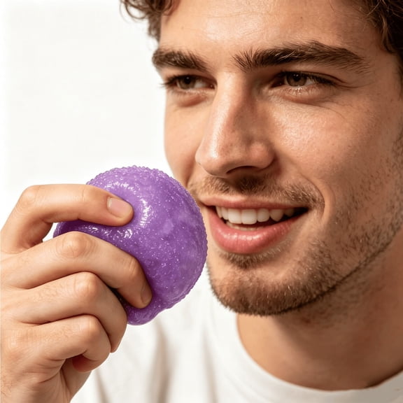 2.4inch Textured Slush Ball, Voice-Activated Squeezing Ball, Stress-Relieving Grass Ball, Soft TPR Desktop Fidget for Office & Leisure Relief