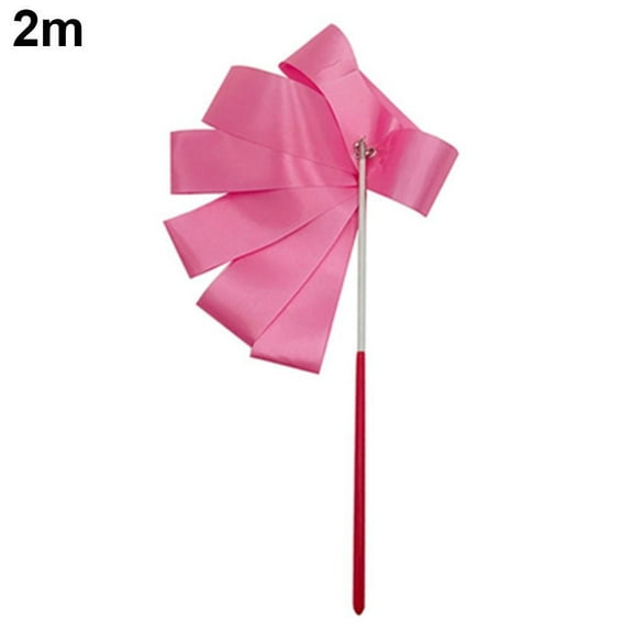 2/4m Dance Rainbow Ribbon Rhythmic Gymnastic Streamer Twirling Baton Rod H4U8