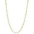 thumbnail image 1 of 2.4mm 14k Yellow Gold Plated Flat Figaro Chain Necklace, 30 inches + Gift Box, 1 of 7