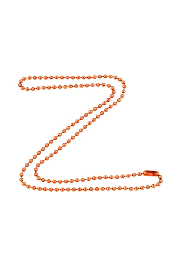2.4mm Bright Copper Ball Chain Necklace with Extra Durable Color Protective Finish - 18 Inches