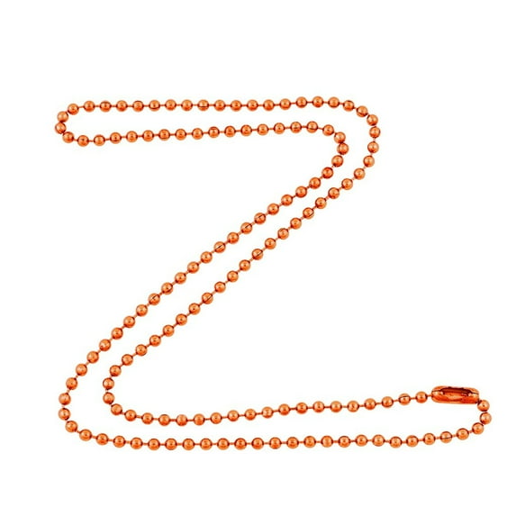 2.4mm Bright Copper Ball Chain Necklace with Extra Durable Color Protective Finish - 26 Inches