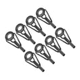 thumbnail image 1 of 2.4mm Stainless Steel Fishing Rod Tip Repair Kit Pole Ring Guide Replacement, Black 8 Pack, 1 of 5